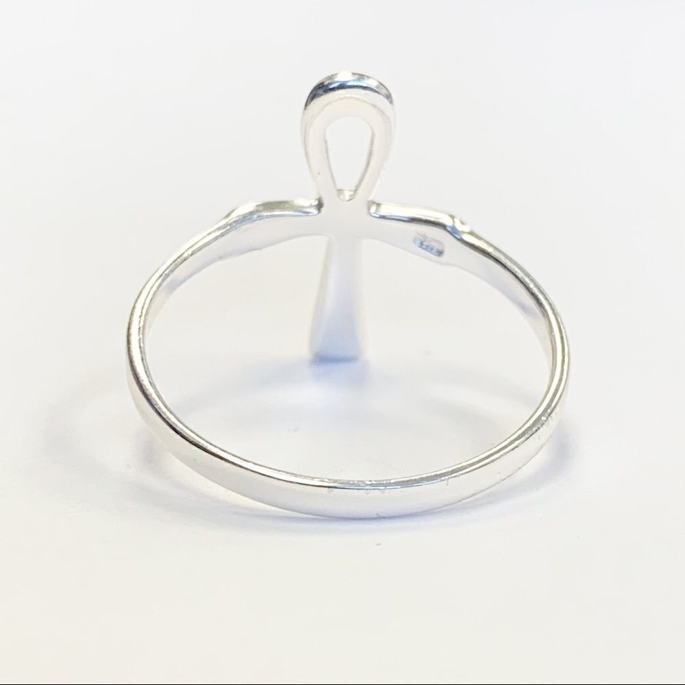 925 Sterling Silver Ankh Cross Ring - Picture 12 of 15